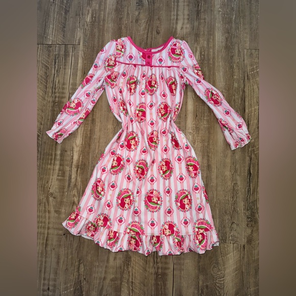 strawberry dress long sleeve Vintage Strawberry 1950s Pinup Long Sleeve Dress White / XS
